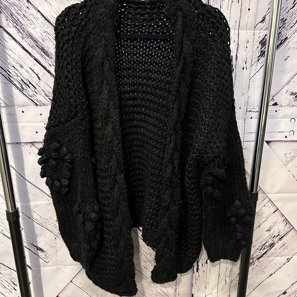 Amaryllis Black Chunky Knit Cardigan